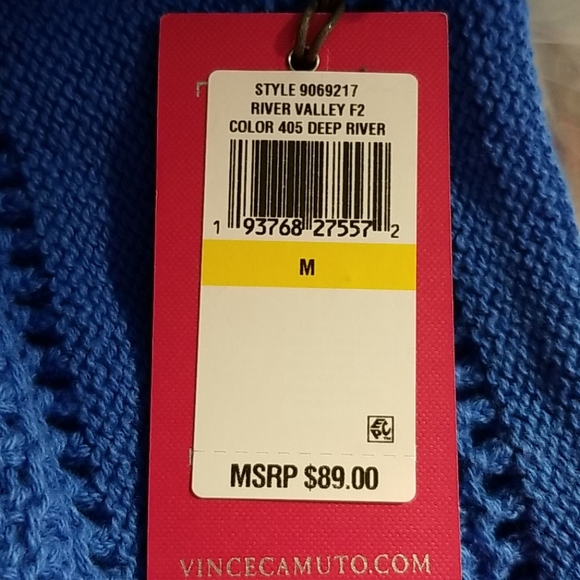 Vince Camuto Boatneck Pointelle Sweater Med NWT - Picture 10 of 12